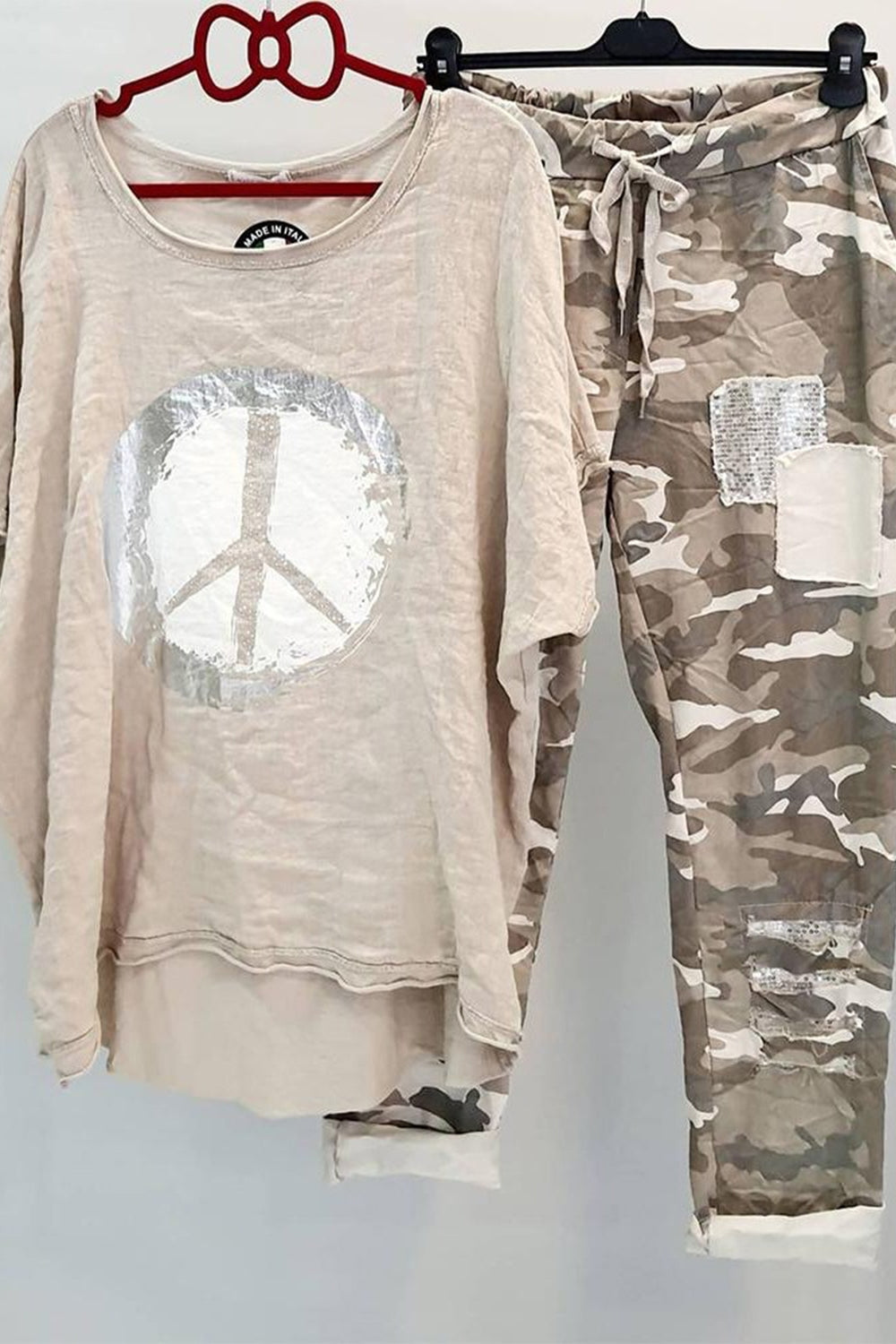 Camouflage Casual Summer Short Sleeves Two Piece Set